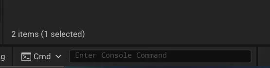 Unreal Engine console window